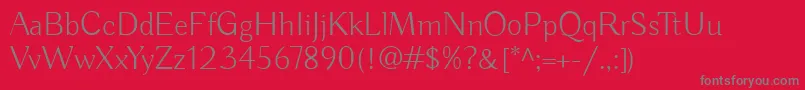 BudaLight Font – Gray Fonts on Red Background