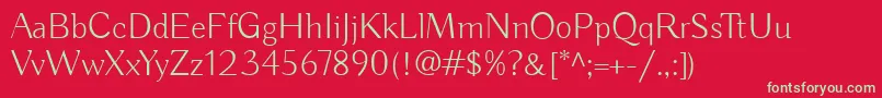 BudaLight Font – Green Fonts on Red Background