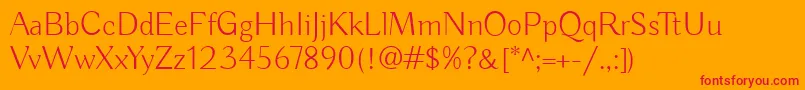 BudaLight Font – Red Fonts on Orange Background