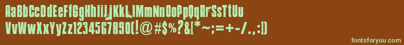 Mobsters Font – Green Fonts on Brown Background