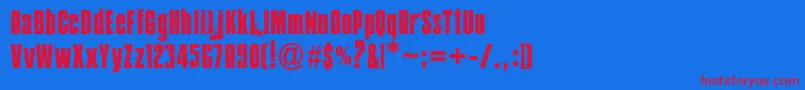 Mobsters Font – Red Fonts on Blue Background