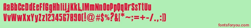 Mobsters Font – Red Fonts on Green Background