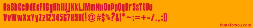 Mobsters Font – Red Fonts on Orange Background