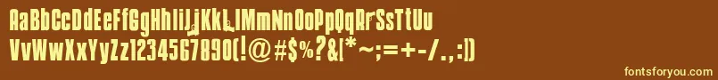 Mobsters Font – Yellow Fonts on Brown Background