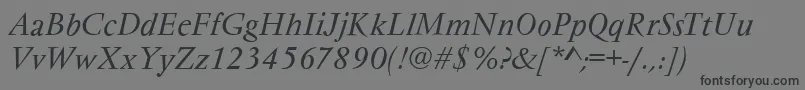 VarennesItalic Font – Black Fonts on Gray Background