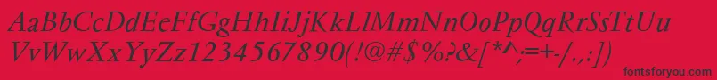 VarennesItalic Font – Black Fonts on Red Background