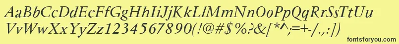 VarennesItalic Font – Black Fonts on Yellow Background