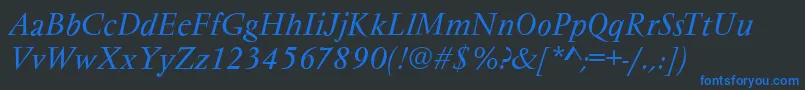 Шрифт VarennesItalic – синие шрифты на чёрном фоне
