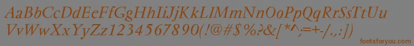 Шрифт VarennesItalic – коричневые шрифты на сером фоне