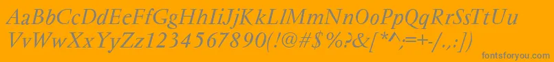 Fonte VarennesItalic – fontes cinzas em um fundo laranja