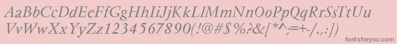 VarennesItalic Font – Gray Fonts on Pink Background
