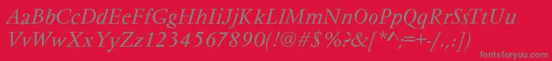 VarennesItalic Font – Gray Fonts on Red Background