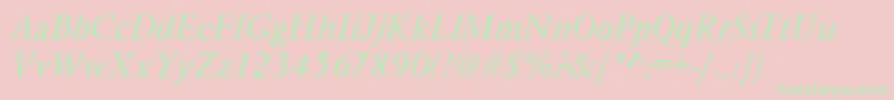 VarennesItalic Font – Green Fonts on Pink Background