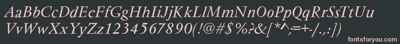 Шрифт VarennesItalic – розовые шрифты на чёрном фоне