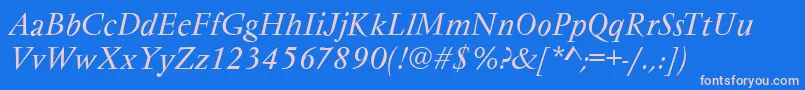 Шрифт VarennesItalic – розовые шрифты на синем фоне