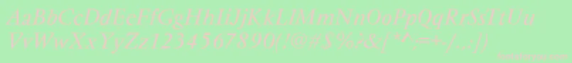VarennesItalic Font – Pink Fonts on Green Background