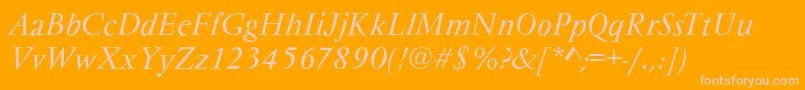 VarennesItalic-Schriftart – Rosa Schriften auf orangefarbenem Hintergrund