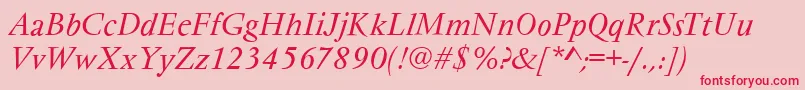 VarennesItalic Font – Red Fonts on Pink Background