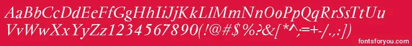 VarennesItalic Font – White Fonts on Red Background