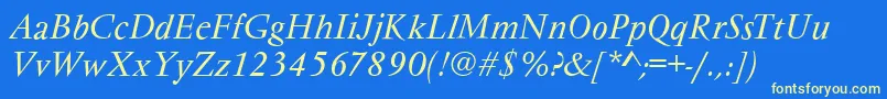 Шрифт VarennesItalic – жёлтые шрифты на синем фоне