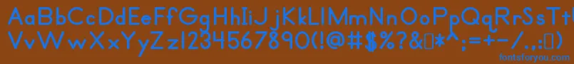 Primerprint ffy-Schriftart – Blaue Schriften auf braunem Hintergrund