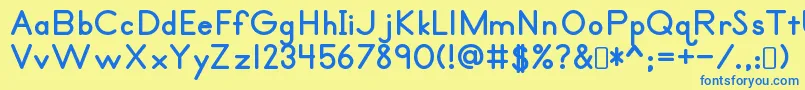 Czcionka Primerprint ffy – niebieskie czcionki na żółtym tle