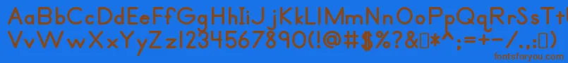 Primerprint ffy Font – Brown Fonts on Blue Background