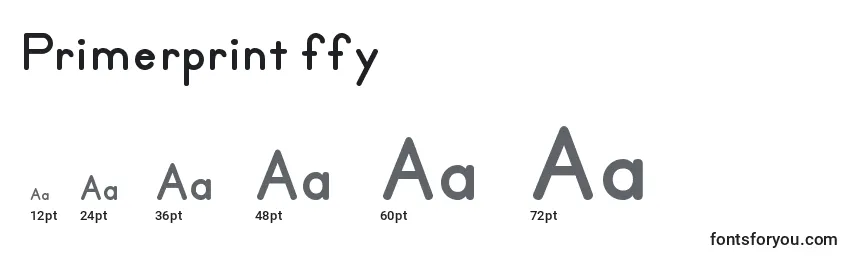 Размеры шрифта Primerprint ffy