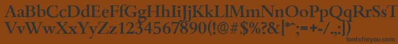 BambergserialMediumRegular-fontti – mustat fontit ruskealla taustalla