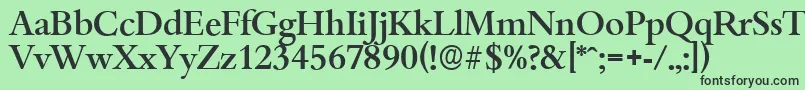 BambergserialMediumRegular-fontti – mustat fontit vihreällä taustalla