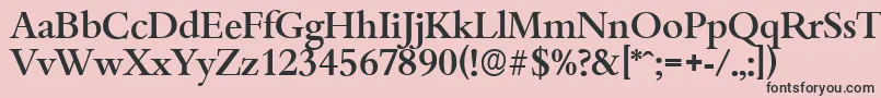 BambergserialMediumRegular-fontti – mustat fontit vaaleanpunaisella taustalla