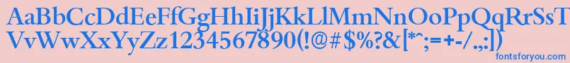 BambergserialMediumRegular-Schriftart – Blaue Schriften auf rosa Hintergrund