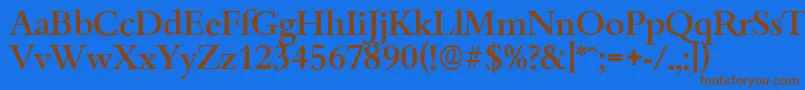 BambergserialMediumRegular Font – Brown Fonts on Blue Background