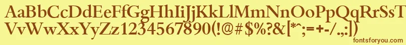 BambergserialMediumRegular Font – Brown Fonts on Yellow Background