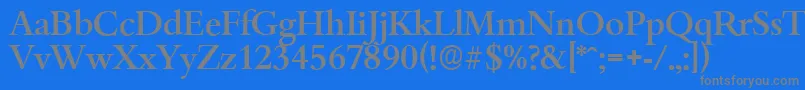 フォントBambergserialMediumRegular – 青い背景に灰色の文字