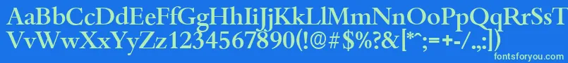 BambergserialMediumRegular-fontti – vihreät fontit sinisellä taustalla