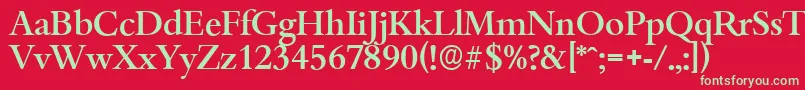 BambergserialMediumRegular-fontti – vihreät fontit punaisella taustalla