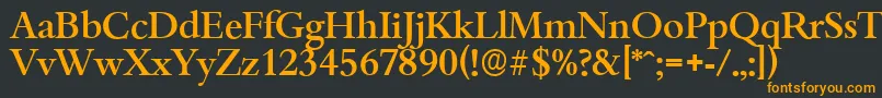 BambergserialMediumRegular-Schriftart – Orangefarbene Schriften auf schwarzem Hintergrund