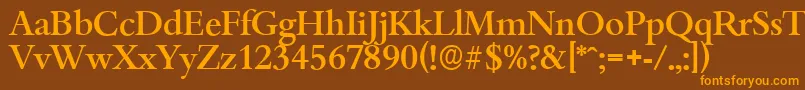BambergserialMediumRegular Font – Orange Fonts on Brown Background