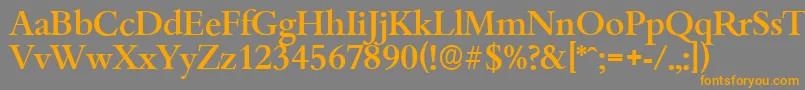 フォントBambergserialMediumRegular – オレンジの文字は灰色の背景にあります。