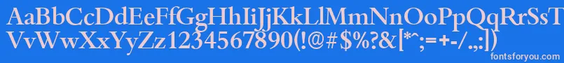 BambergserialMediumRegular-fontti – vaaleanpunaiset fontit sinisellä taustalla