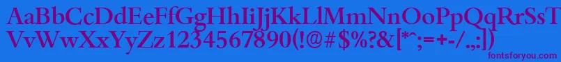 BambergserialMediumRegular Font – Purple Fonts on Blue Background