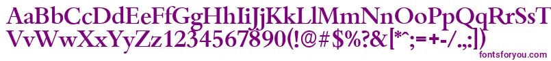 Czcionka BambergserialMediumRegular – fioletowe czcionki na białym tle