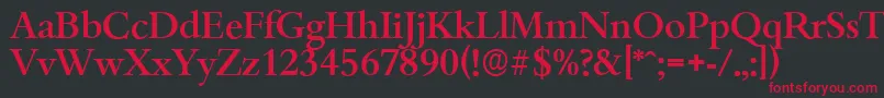 BambergserialMediumRegular Font – Red Fonts on Black Background