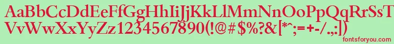 BambergserialMediumRegular-Schriftart – Rote Schriften auf grünem Hintergrund