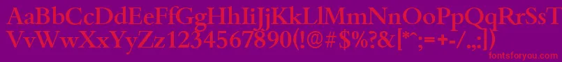 Шрифт BambergserialMediumRegular – красные шрифты на фиолетовом фоне
