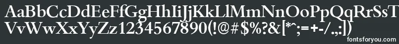 Шрифт BambergserialMediumRegular – белые шрифты на чёрном фоне