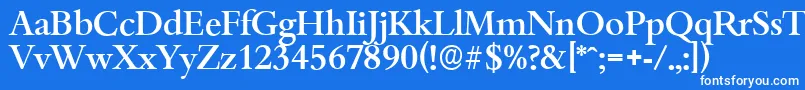 BambergserialMediumRegular-Schriftart – Weiße Schriften auf blauem Hintergrund