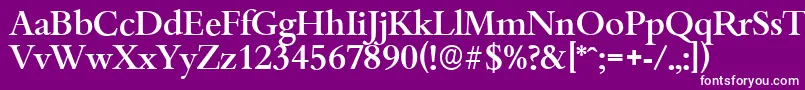 Fonte BambergserialMediumRegular – fontes brancas em um fundo violeta