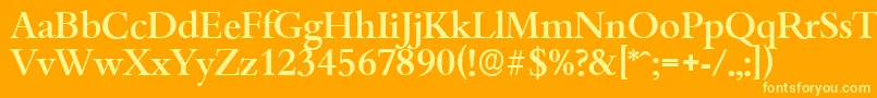 BambergserialMediumRegular-fontti – keltaiset fontit oranssilla taustalla